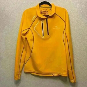 Yellow Sunice Sport quarter zip sz M *flaw* athletic athleisure bright running